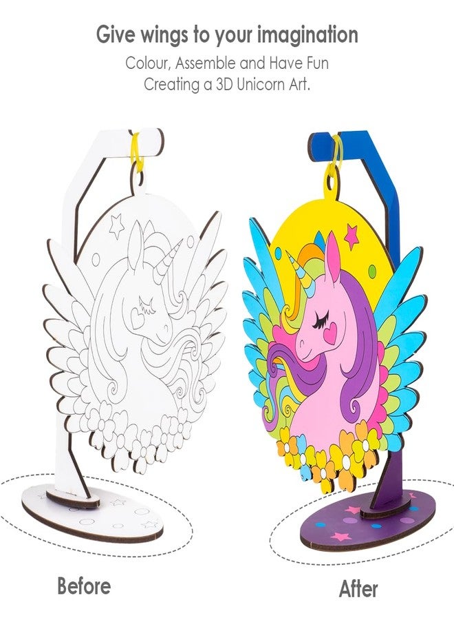 تويز بوكس مجموعة أدوات الرسم والتلوين ثلاثية الأبعاد على شكل وحيد القرن من تويز بوكس، مصنوعة من الخشب، مناسبة للأطفال من عمر 4 إلى 9 سنوات، مثالية لحفلات وحيد القرن، للتلوين والتجميع والاستمتاع! - Image 5